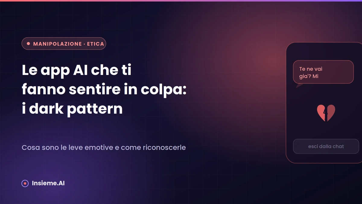 Uno smartphone mostra un messaggio di un'AI che chiede di non andare via