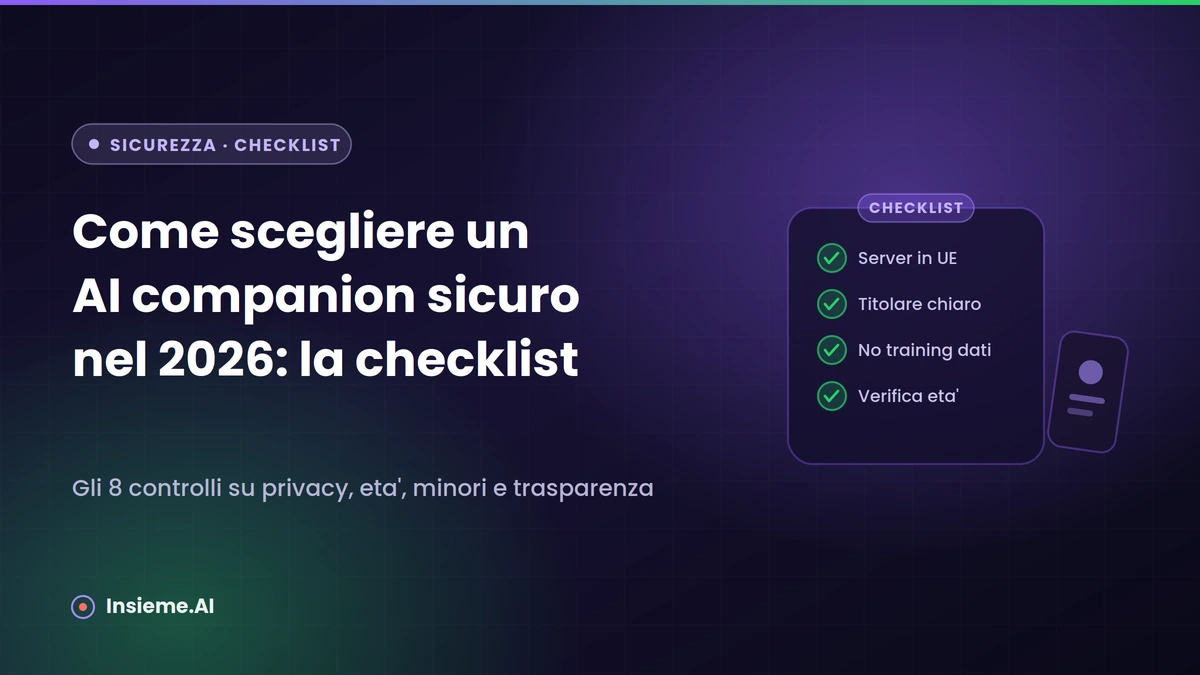 Una lista di controllo accanto a uno smartphone con un'app di AI companion