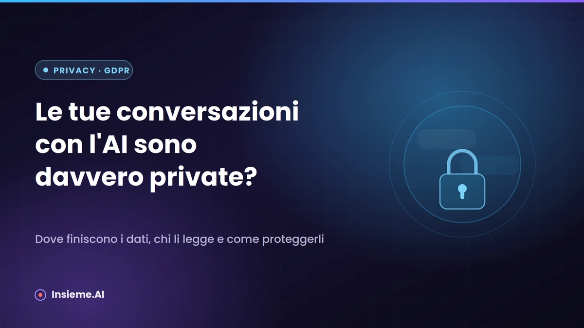 Una conversazione con un'AI su uno schermo con un lucchetto