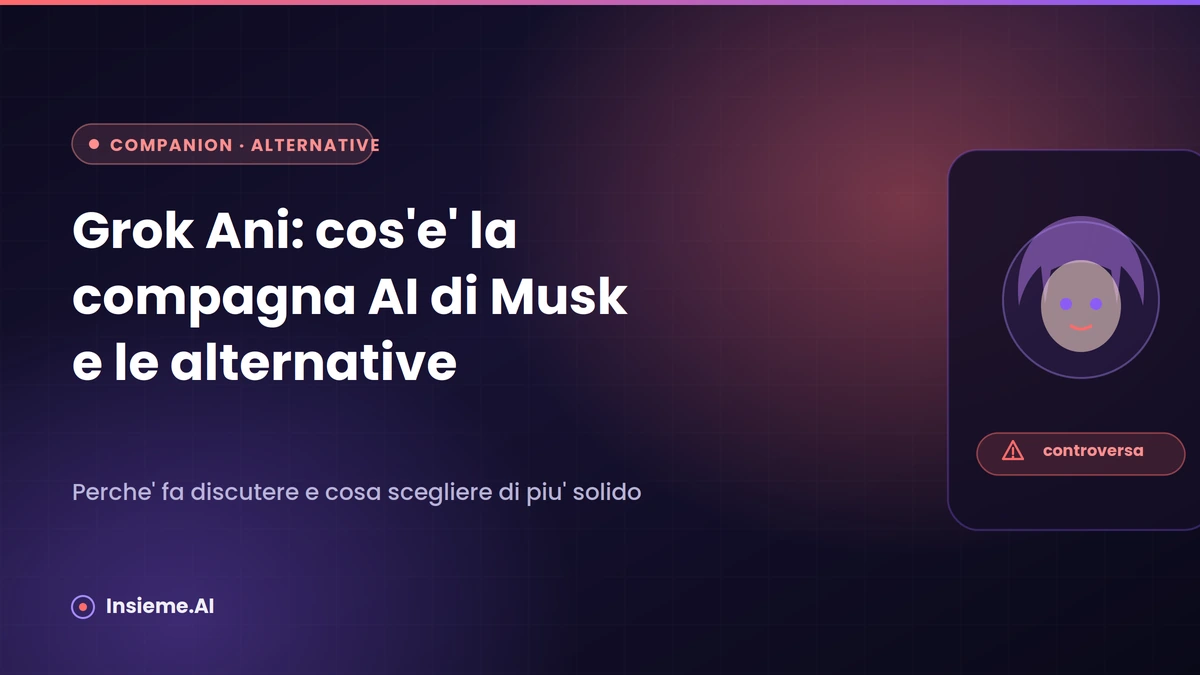 Un avatar di compagna AI in stile anime su uno schermo