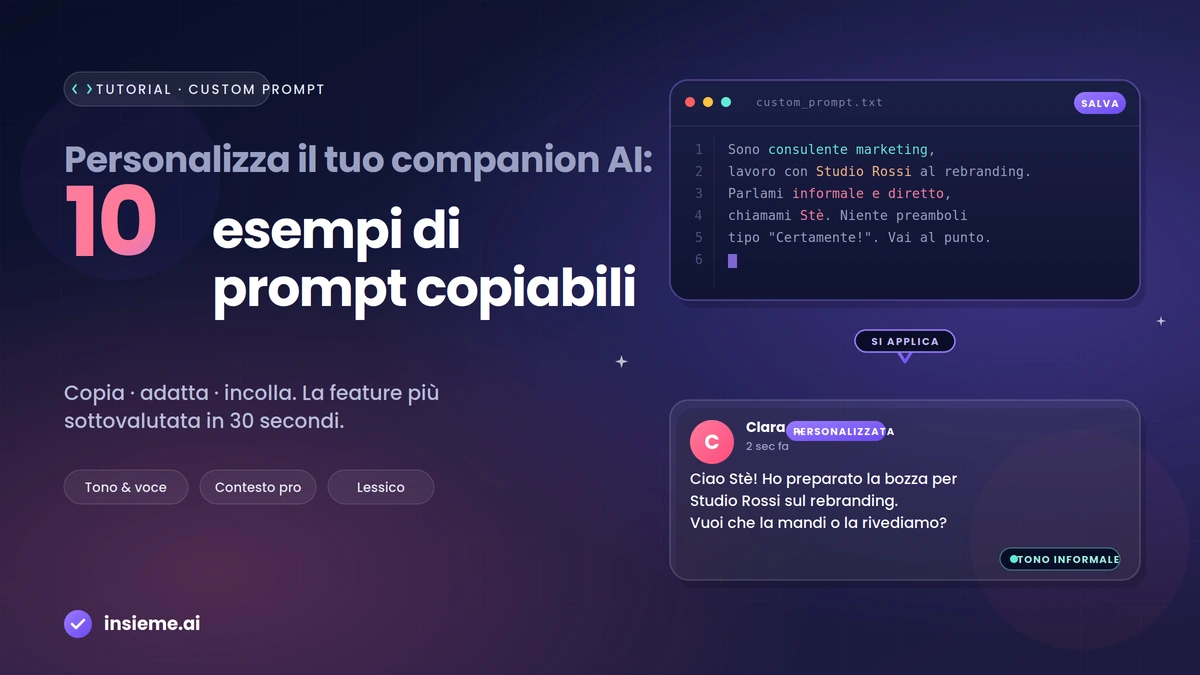 Guida alla personalizzazione del custom prompt di un AI companion