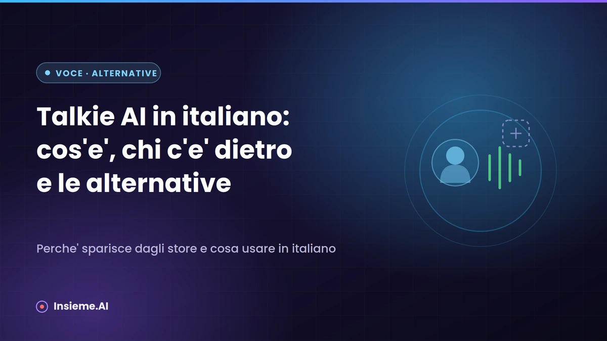 Talkie AI e le alternative italiane di AI companion