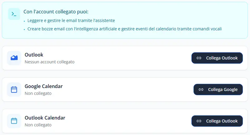 Impostazioni - Email e Calendario
